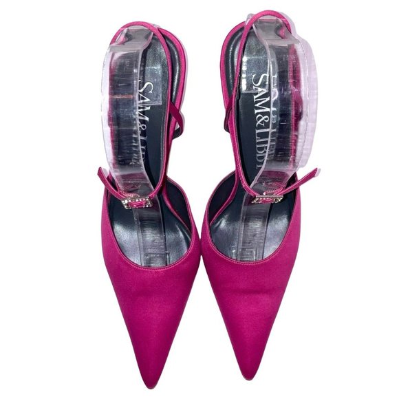 Sam & Libby Magenta Slingback Heels | Size 8M - Picture 5 of 10